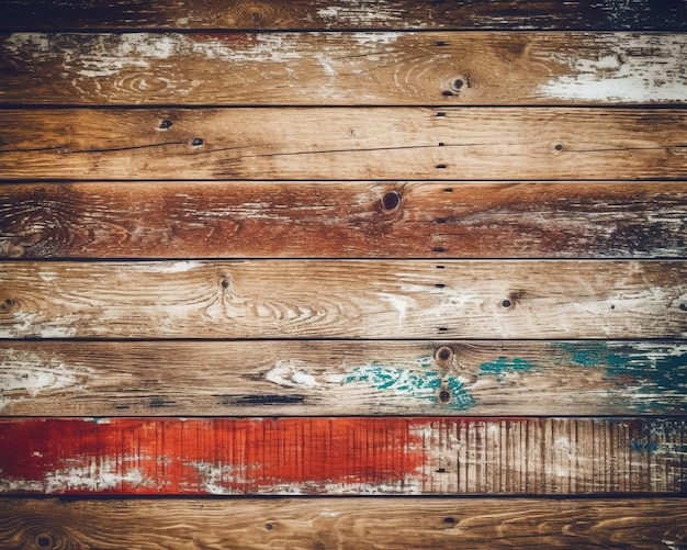 Photo un mur de bois avec une bande rouge et le mot 