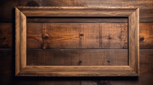 Un mur en bois avec un cadre en bois