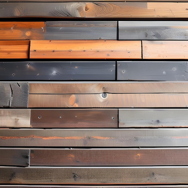 Un mur de bois de différentes couleurs avec le mot bois dessus.