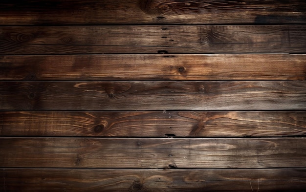 Un mur en bois avec un fond marron foncé et un fond en bois avec une texture en bois.