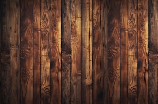 Un mur en bois marron avec un fond sombre