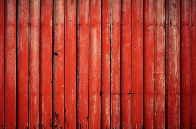 mur en bois peint en rouge