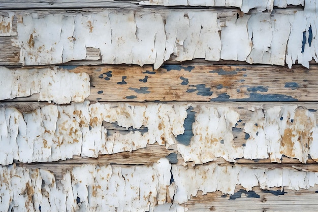 Un mur en bois avec de la peinture écaillée dessus