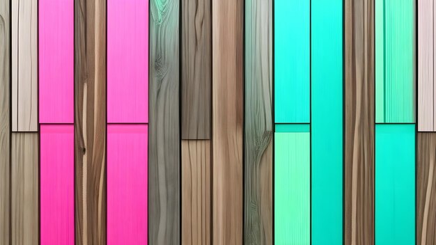 un mur de bois et de verre colorés