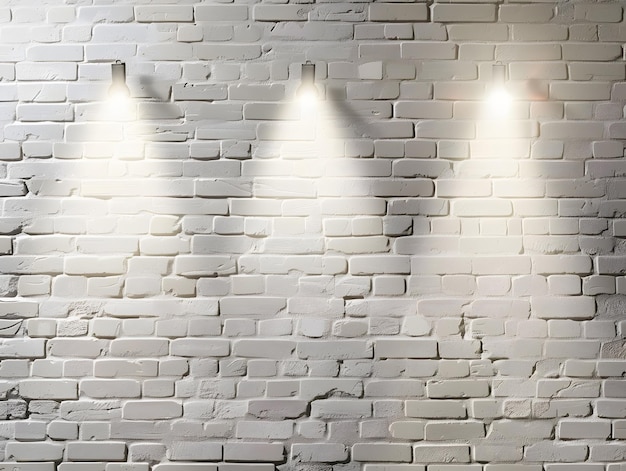 Mur en brique blanche avec des projecteurs Arrière-plan et texture pour la conception