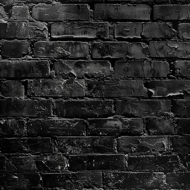 Photo un mur de brique avec une image en noir et blanc d'un mur de briques