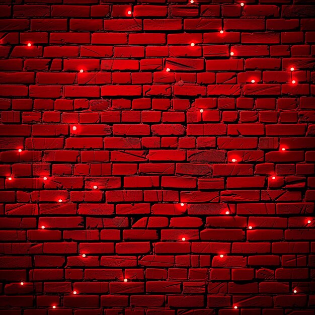 Photo un mur de brique avec des lumières rouges dessus