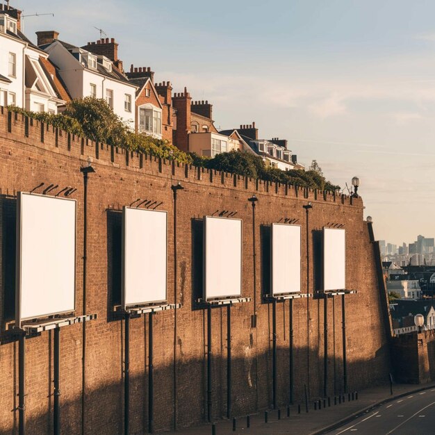 un mur de brique avec un panneau blanc qui dit le mot dessus