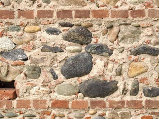 Mur de brique et de pierre