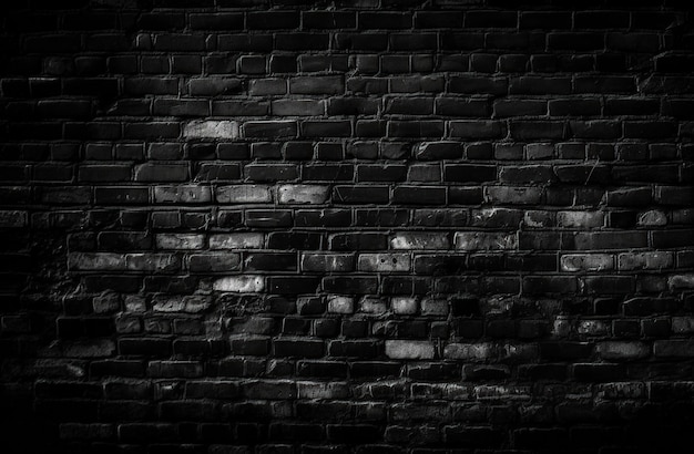 Mur de brique texturé noir