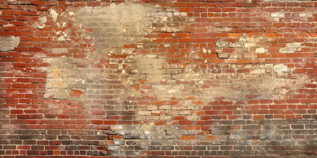 Mur de briques altéré avec peinture pelée