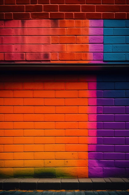 Mur de briques colorées