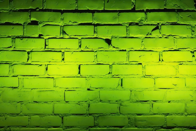 Mur de briques dans les couleurs du néon jaune solaire