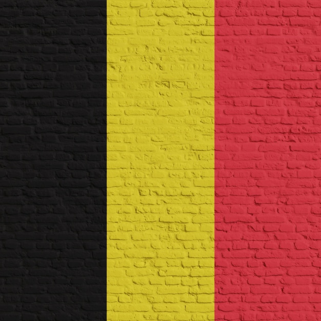 Mur de briques avec le drapeau de la Belgique