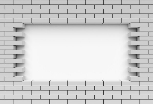 Mur de briques avec un fond blanc pour le texte