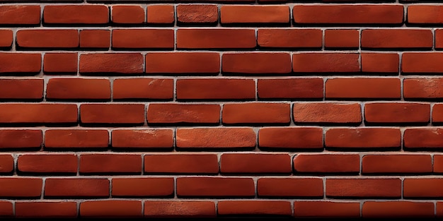 Mur de briques de fond de maçonnerie large de couleur rouge Modèle de mur Ai générative