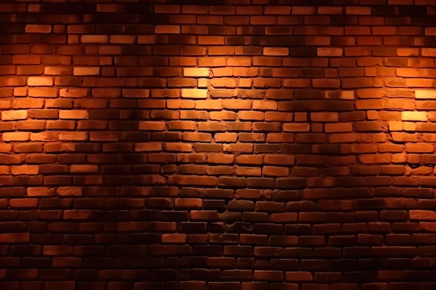 Un mur de briques avec une lumière dessus