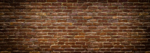 mur de briques panoramique, une large bande de la surface de la maçonnerie