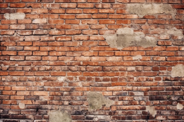 Un mur de briques avec une partie usée.