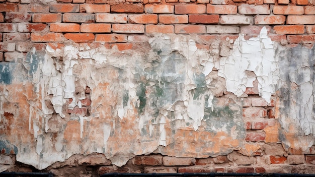 Mur de briques patiné avec peinture écaillée Illustrateur d'IA générative