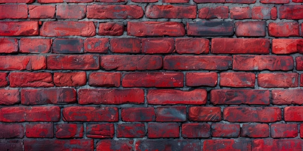 Le mur de briques peint en rouge