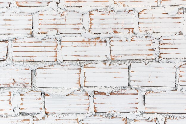 Mur de briques de peinture blanche modèle de texture de style loft
