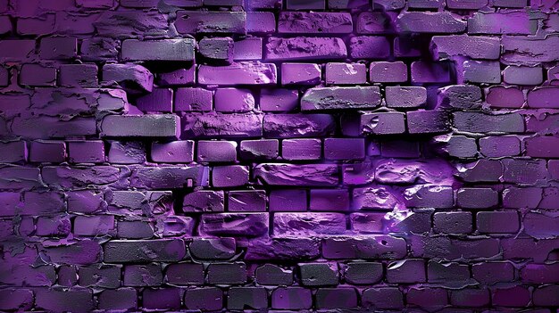Photo un mur de briques violettes avec un fond violet avec un drapeau dessus