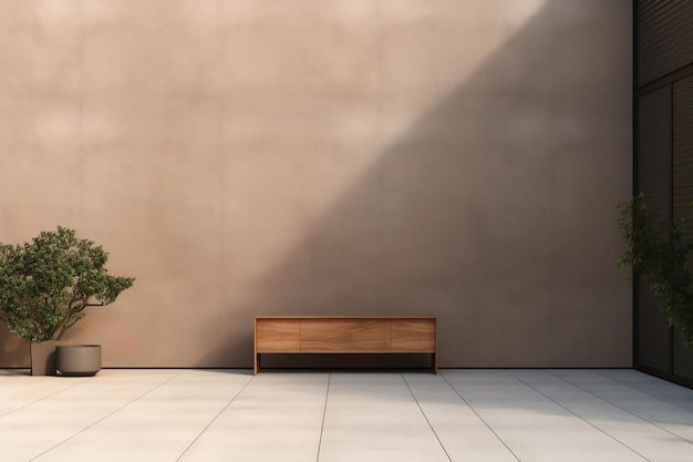 mur de bureau marron vide pour logo