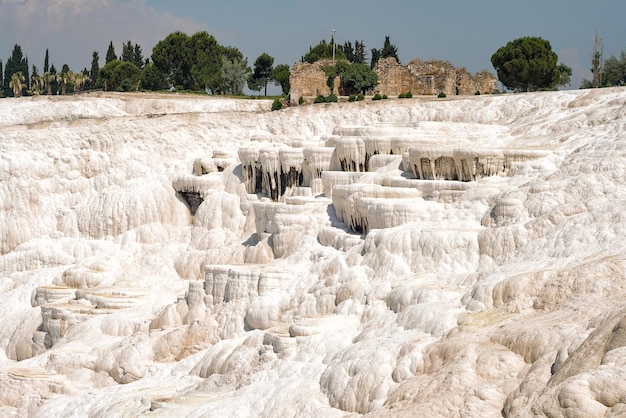 Mur de calcaire suspendu à Pamukkale, Turquie