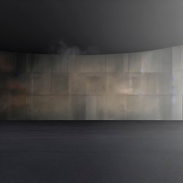 Mur de ciment abstrait sombre vide et salle de studio avec fumée flottant vers le haut texture intérieure pour l'affichage de produits fond de mur