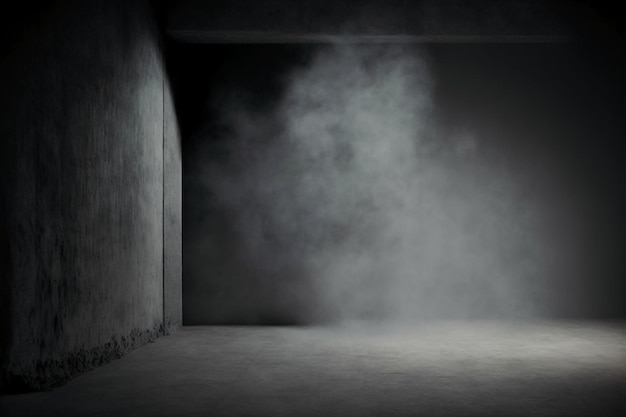 Mur de ciment abstrait sombre vide et salle de studio