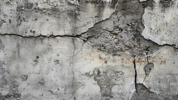 Mur de ciment en béton grunge avec fissure dans un bâtiment industriel idéal pour votre design et votre arrière-plan de texture