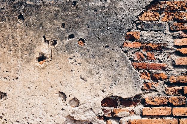Mur de ciment avec texture de mur de brique