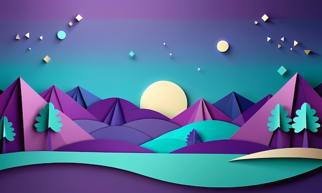 un mur coloré avec une image d'un vaisseau spatial et un papier avec le mot lune dessus