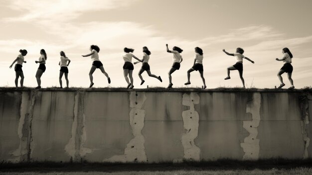 Mur défensif Joueurs de football féminins formant un mur défensif tension dans l'air Leica CL 18mm f