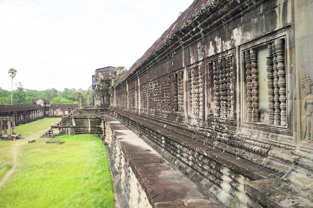 Photo le mur du temple du cambodge