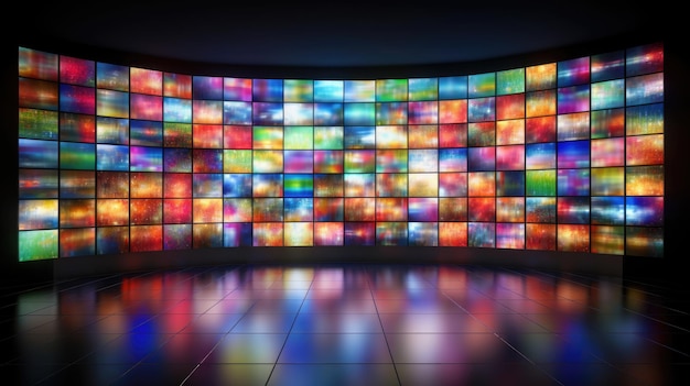 Photo mur d'écrans de médias numériques un concept cinématographique