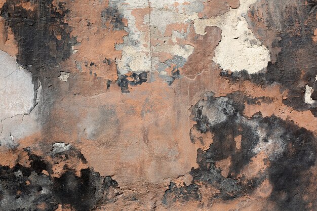 Mur endommagé en plâtre sale en arrière-plan