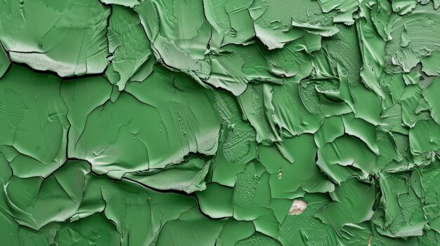 Le mur de façade en plâtre vert rugueux et texturé crée un fond unique