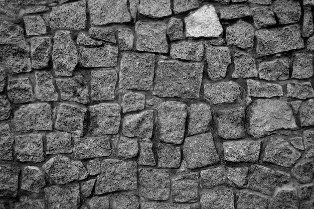 Un mur fait de gros rochers Mur de pierre