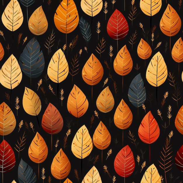 Un mur avec des feuilles et le mot automne dessus