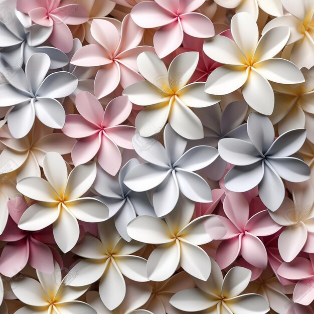 Un mur de fleurs en papier avec le mot fleur dessus