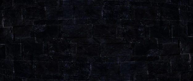 Mur de fond en béton noir panorama, texture loft grunge abstraite