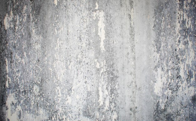 Un mur gris avec une surface texturée rugueuse et une tache de peinture blanche.