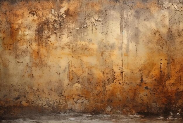 mur grungy en marron avec de la peinture dans le style des décors postapocalyptiques
