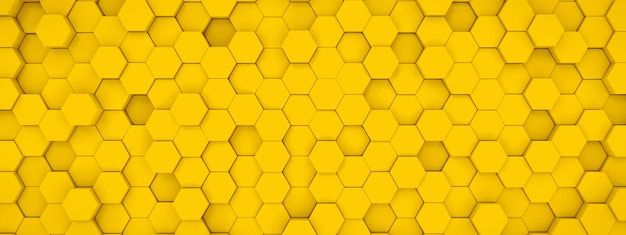 Mur hexagonal jaune