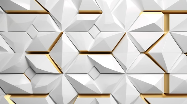 Un mur d'hexagones blancs sur fond doré.