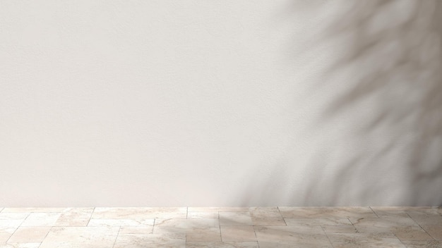 Mur intérieur avec espace vide pour la présentation et les supports publicitaires le concept d'un intérieur méditerranéen minimaliste et dans un rendu 3d contemporain