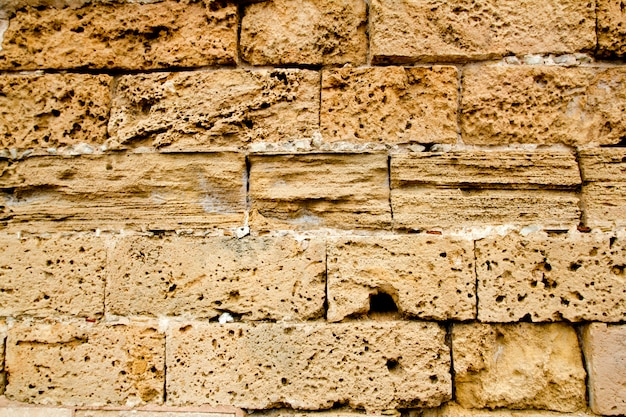 Mur de maçonnerie en pierre de grès Mares à Majorque