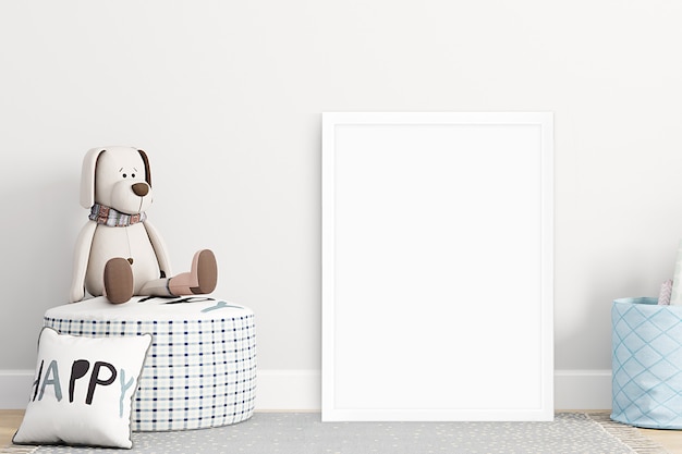 Mur de maquette dans la chambre des enfants sur les couleurs beiges du mur